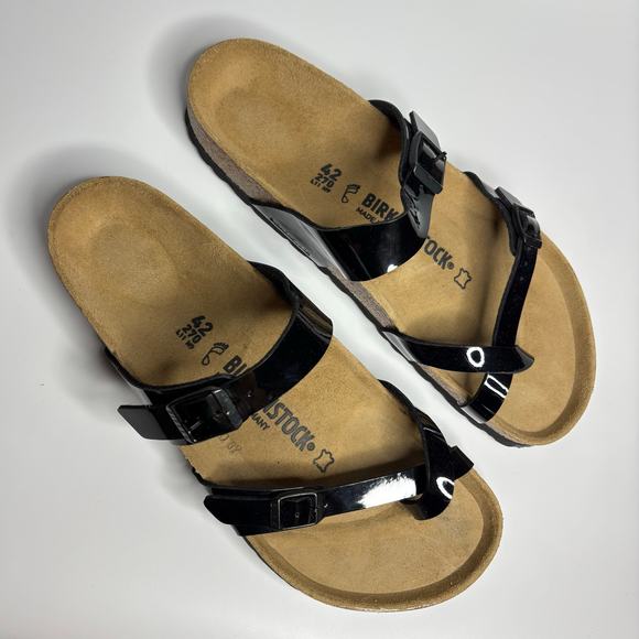 Birkenstock Mayari Toe-Loop Comfort Sandal in Black Patent - Picture 7 of 9